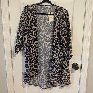 NWT Pink Milly Leopard Print‎ Duster - Size Small